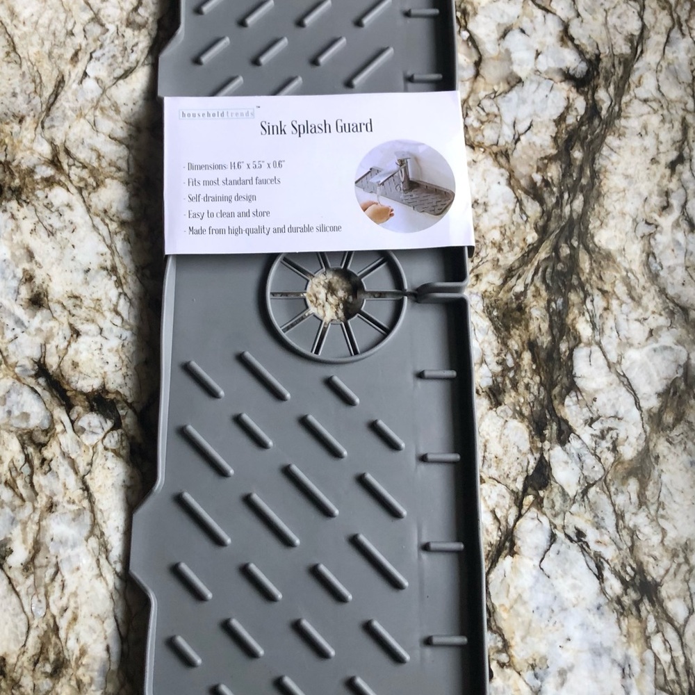 Gray Silicone Sink Splash Guard by